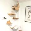 Кошачья мебель Массив дерева Подвесной мост Настенная сизалевая когтеточка-лестница Ступени для передвижения и игр кошек