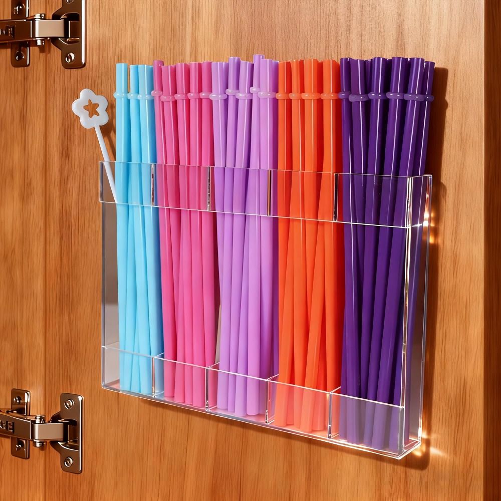 Acrylic Straw Storage Rack Reusable Cabinet Door Storage Container Restaurant Application