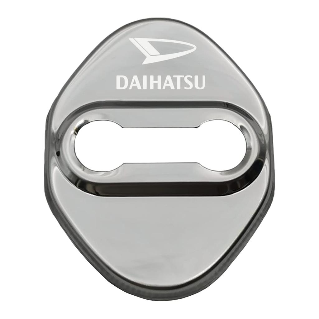 Haoshilianfa Compatible for Daihatsu Door Striker Cover Door Lock Cover Stainless Steel Cover Easy Installation Metallic Set of 4