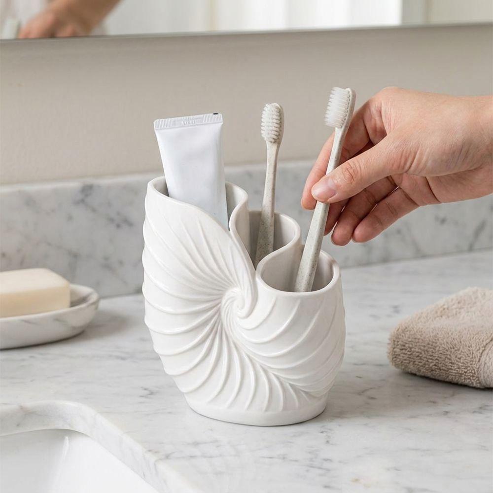 3 Slot Toothpaste Toothbrush Rack Ocean Style Toothpaste Storage Shelf Bathroom