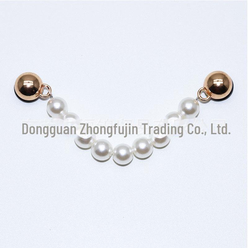 2024 Metal Pearl Chain Shoe Buckle Flower Accessory