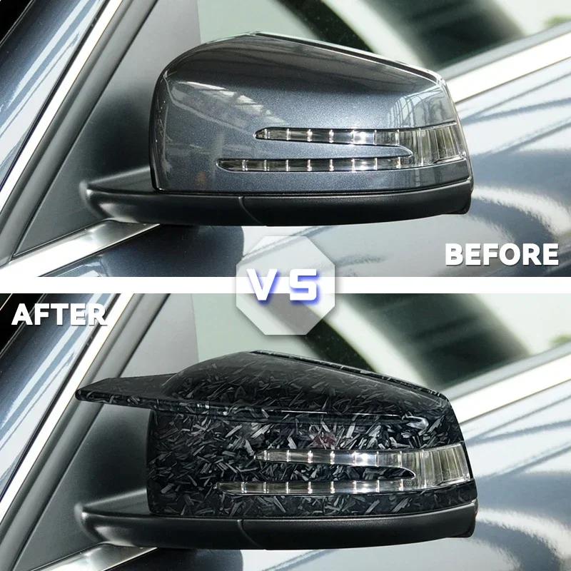 2pcs Replacement Carbon Fiber Pattern Rearview Side Mirror Cover Caps For Mercedes Benz W176 W246 W204 W212 W221 C117 X204 X156