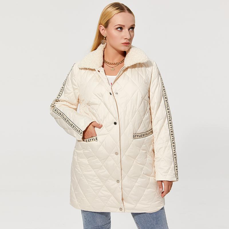 Astrid Весенняя хлопковая стеганая куртка, модная теплая куртка с меховой молнией и буквенным принтом, парки