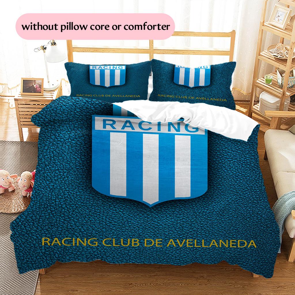 Racing Club Pattern Bedding Quilt Set Home Decoration Gift (1 * duvet cover + 2 * pillowcase without core)