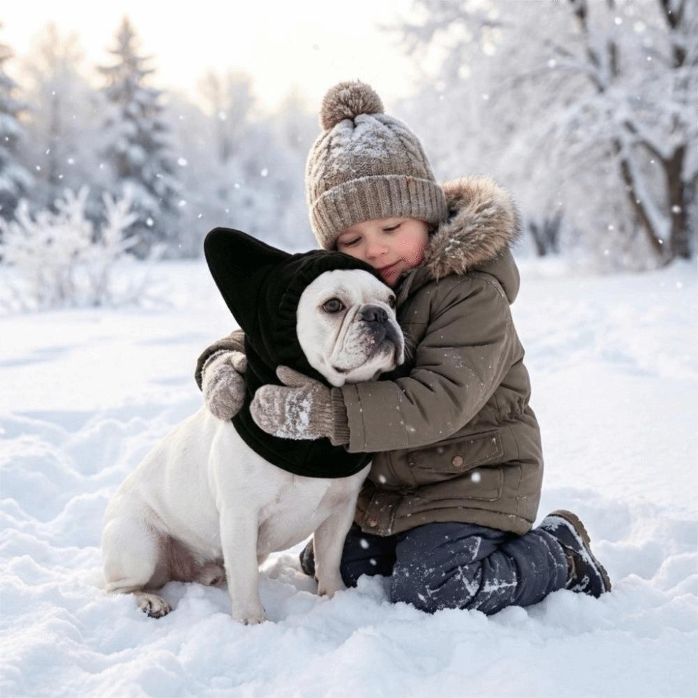 Drawstring Adjustable Dog Velvet Head Cover Cute Ear Design Dog Hooded Scarf Dog Warm Hat Winter
