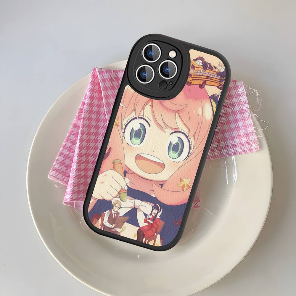 Классический Чехол для Телефона Аниме Семья Шпиона Из Кожи Для IPhone 16 15 14 13 12 11 Pro Max Plus Матовый Чехол