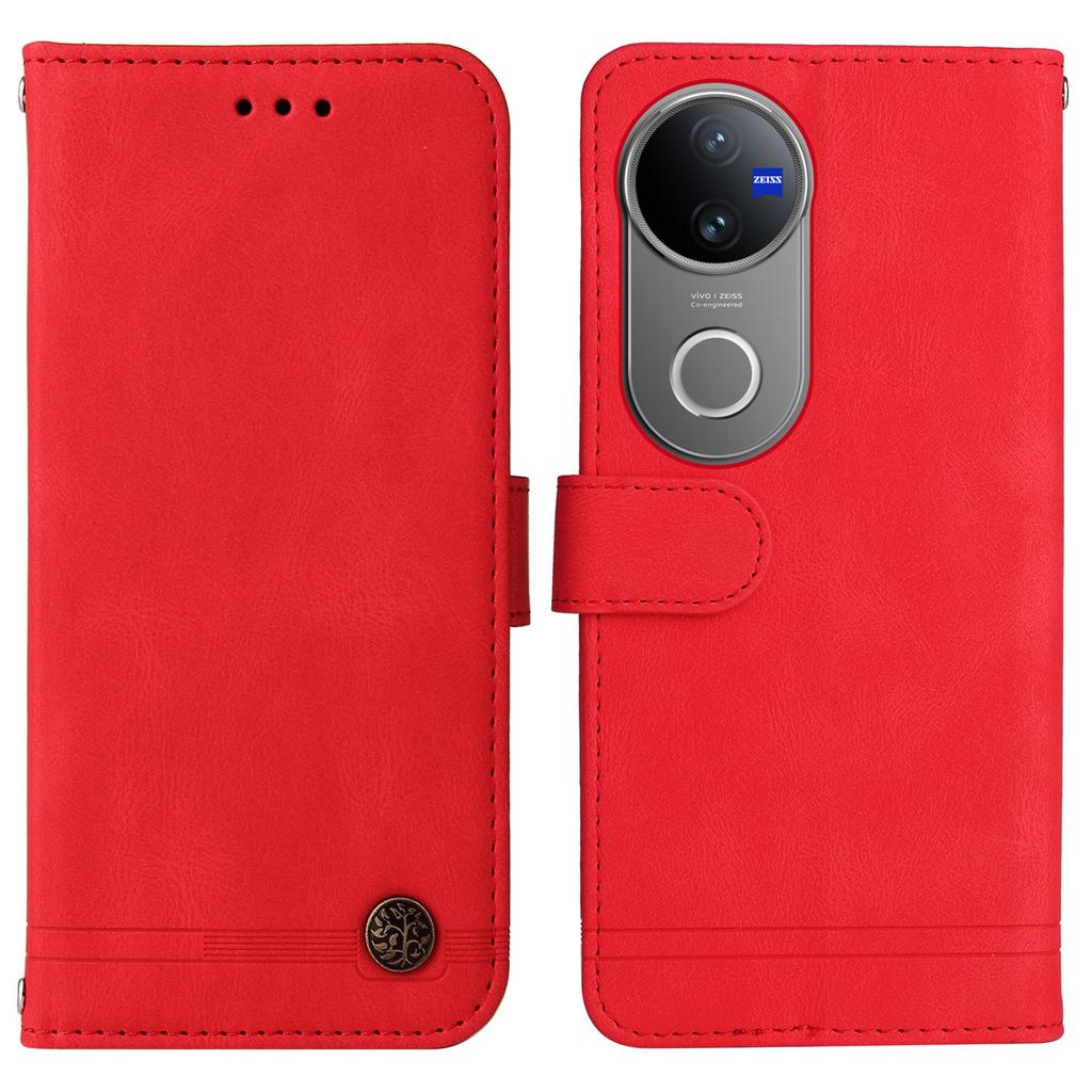 For vivo V50 5G Leather Wallet Cases Skin Touch Phone Cover Stand with Strap