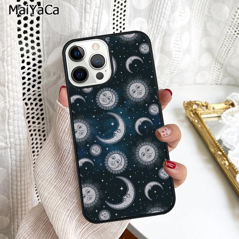Астрологический чехол для телефона 'Солнце Луна Звезда' для iPhone 17 Air 16 16e 15 plus 11 12 13 14 pro max