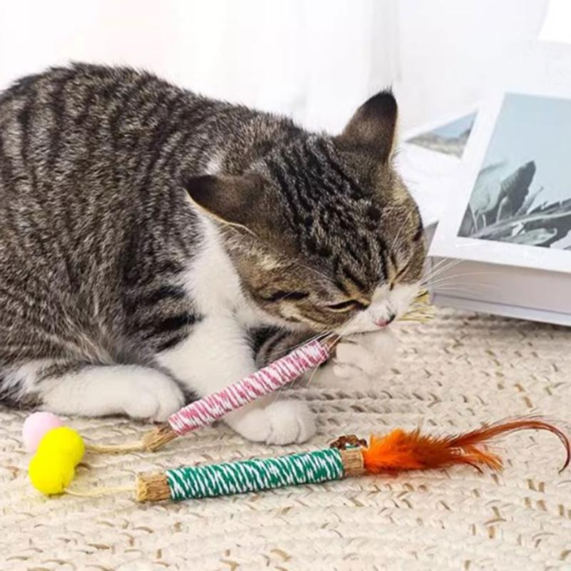 Игрушки-грызунки для кошек, палочки из натуральной травы, лакомства для питомцев, контроль комков шерсти, палочка для игры с кошкой