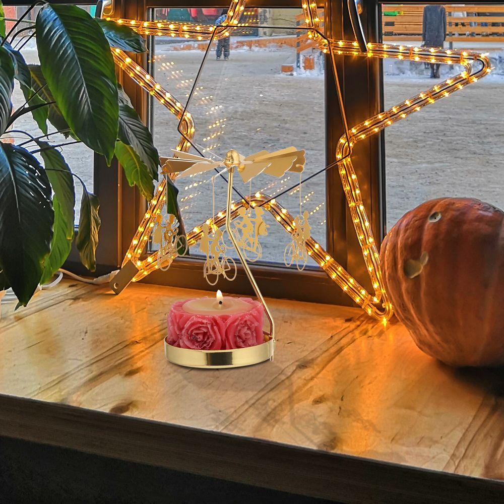 Украшение Рождественские принадлежности Свадьба Романтический вращающийся подсвечник Подсвечники Держатель для свечей