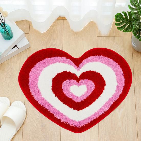 День святого Валентина Коврик для ванной Нескользящий Коврик для ванной в форме сердца Мягкий Моющийся Форма любви