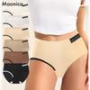 Ice Silk Underwear for Women Mid-waist Letters Comfortable Seamless Briefs Without Pinching The Hips Pure Cotton Crotch Hip Lifting Triangle Briefs