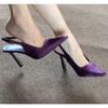 Fashion Pointed Stiletto Heels Women Pumps Patent Leather Summer Designer Mule Sandals Elegant Sexy Office High Heels Women Shoes