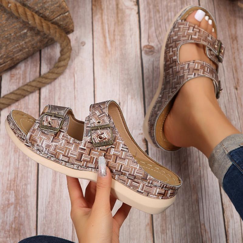 Высокий уровень внешнего вида Толстая подошва Игольчатая пряжка Модные все Мягкая подошва Легкие Удобные Износостойкие женские тапочки