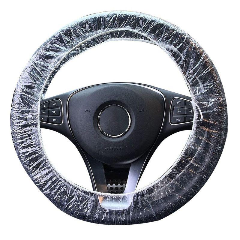 100Pcs/Lot Universal Steering Wheel Cover Durable Disposable Steering Covers High Quality Plastic Covers