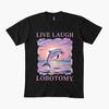 Футболка с надписью Live Laugh Lobotomy Dolphin для мужчин и женщин, 100% хлопок, с коротким рукавом, J40 - Мужская летняя хлопковая футболка с принтом