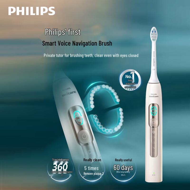 Philips HX5681 Умная звуковая электрическая зубная щетка с ИИ, китайская вилка (адаптер в комплекте)