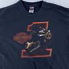 Винтажная футболка Harley-Davidson L/XL Черная Meredith NH Мотоцикл Байкер США 90-е