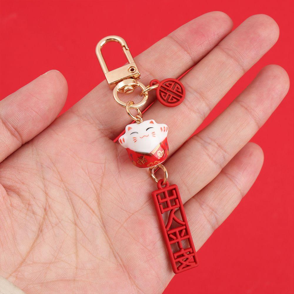 Fashion Cute Car Bag Pendant Fortune Cat Cartoon Japanese Lucky Cat Keychain