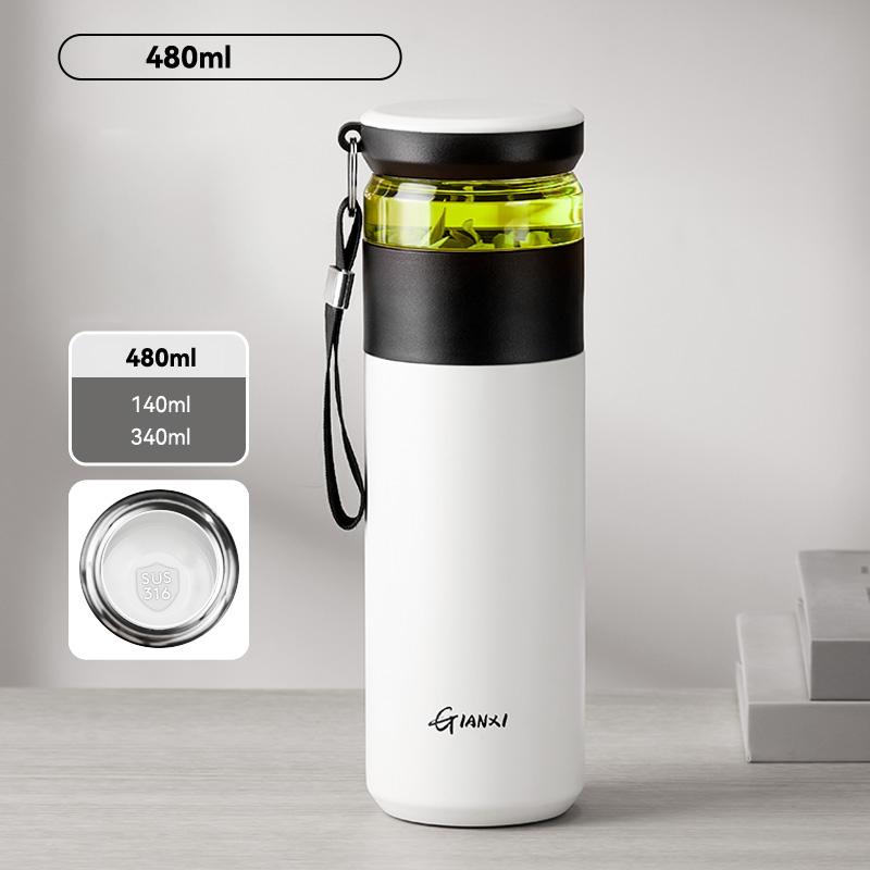 GIANXI 480 мл Кружка для кофе из нержавеющей стали с холодной изоляцией и крышкой, бытовая керамическая подкладка, бутылка для воды, кухонный термос