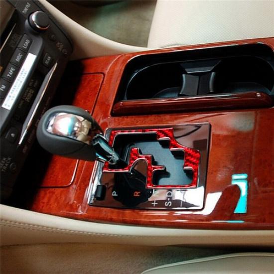 Red Carbon Fiber Interior Automatic Gear Shift Cover Trim For Lexus GS300/350