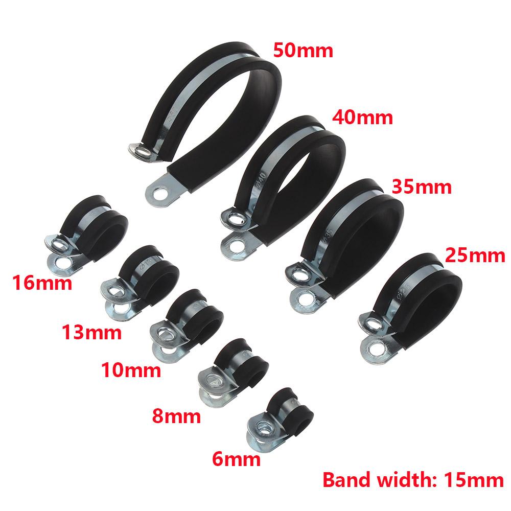Fittings Hardware Pipe Mounting Fix Wiring Hose Clamp Cable Fasteners Rubber Lined P Clips
