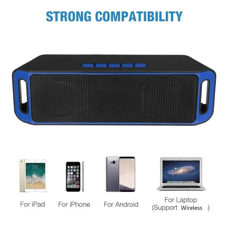 Портативная Bluetooth-колонка Беспроводная мини-колонка Усилитель Стерео Сабвуфер TF/FM-радио Встроенный микрофон Двойной бас