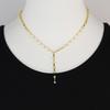 18K Gold Plated Fashion Dangle Necklace 5A Cubic Zirconia Pendant Necklace  Long Tassel Chain Lariat Necklace Jewelry