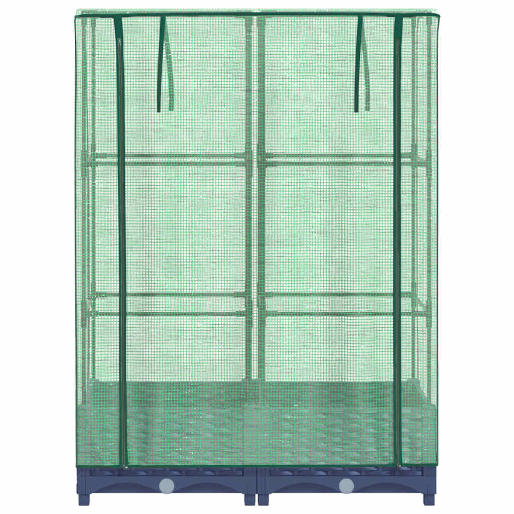 vidaXL Hochbeet mit Gewächshaus-Aufsatz Rattan-Optik 80x40x123 cm
