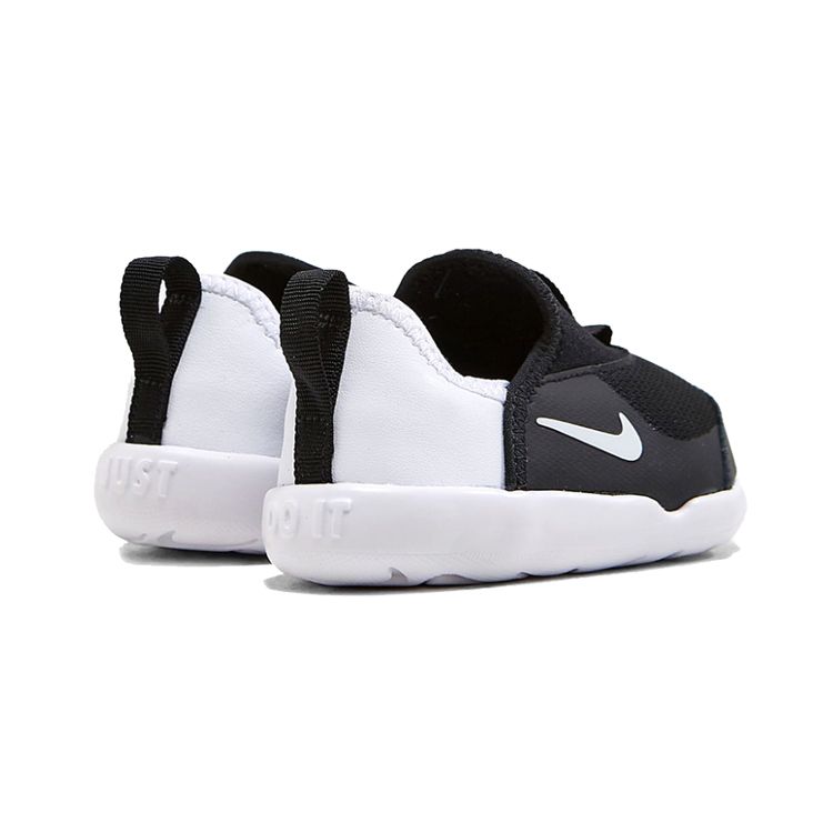 Nike Lil Swoosh Низкие спортивные повседневные кроссовки для малышей Черно-белые AQ3113-001