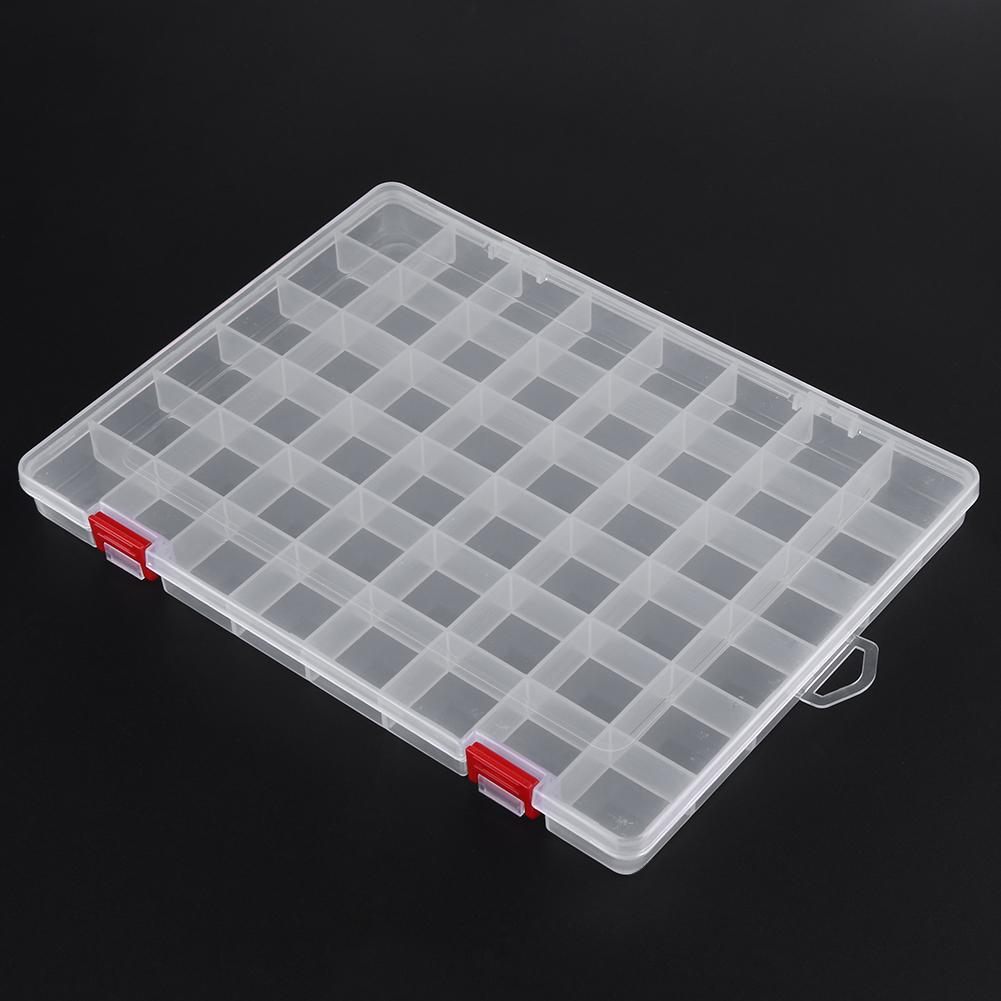 48-Compartment Transparent Tool Box Plastic Fishing Lure Box Fishing Tackle Storage Organizer Jewelry Earring Bead Screw Case