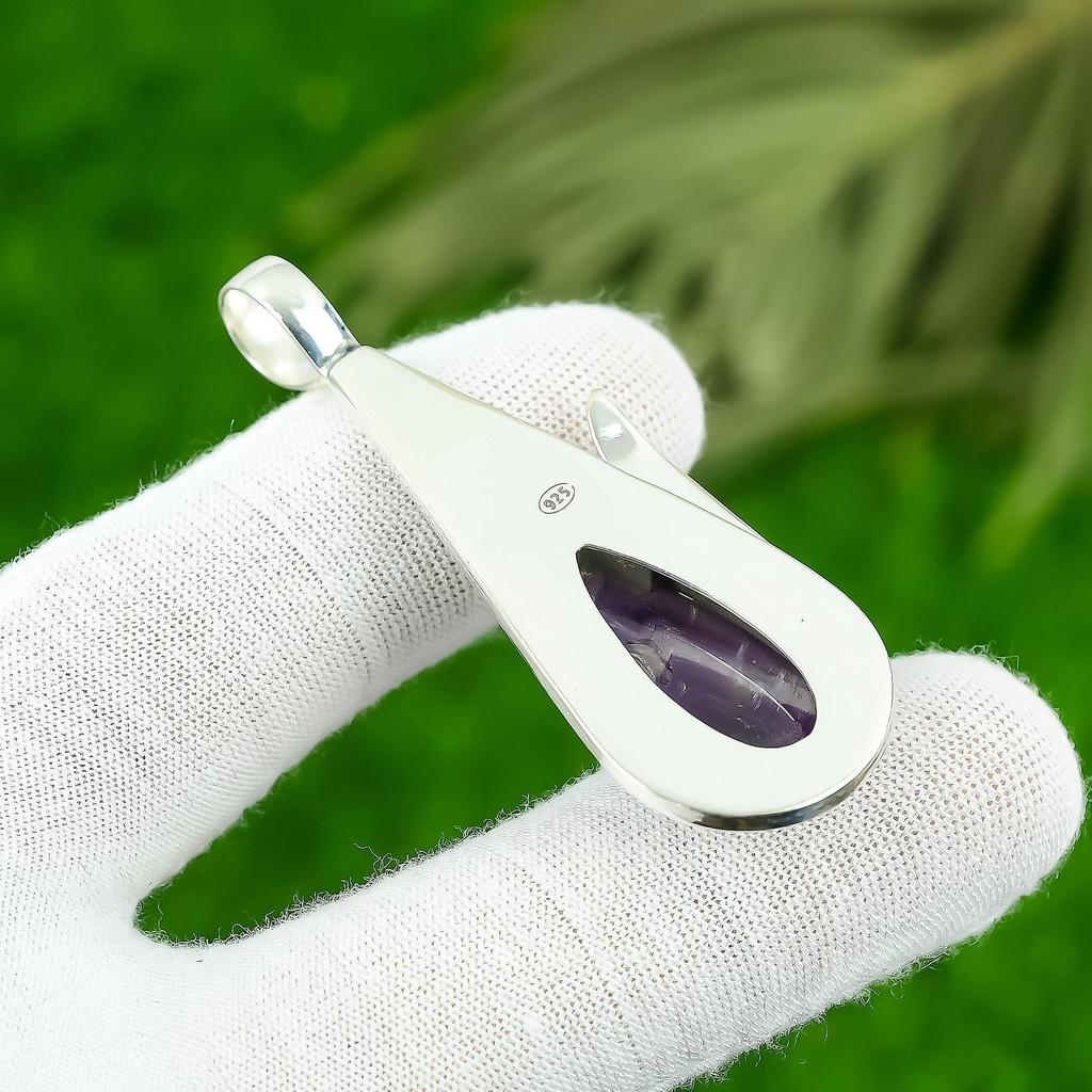 Star Amethyst Gemstone Sterling Silver Trendy Anniversary Daughter Bezel Pendant