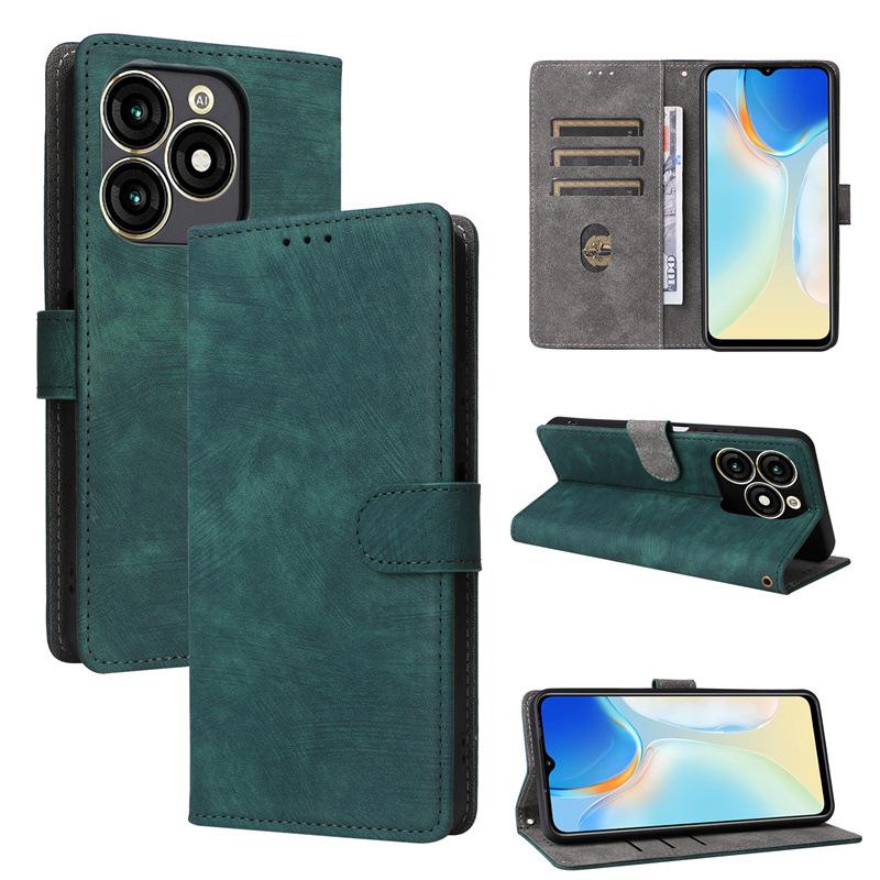 Leather Flip Cover for Itel A70 PU Phone Case Full-Body Protection Shockproof with [RFID Blocking]