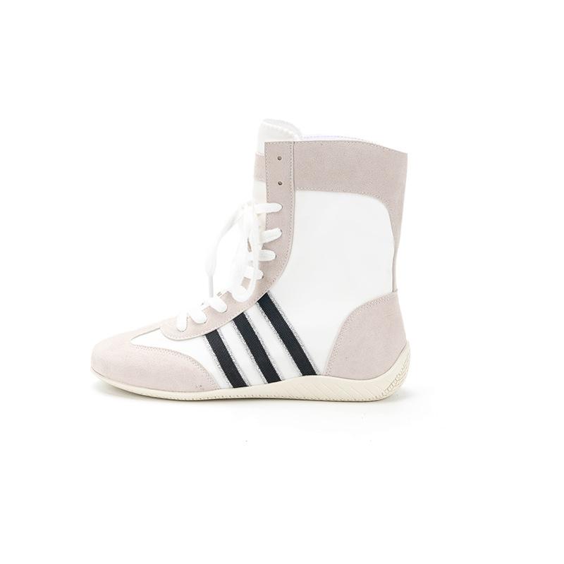 В наличии, высокие боксерские ботинки для женщин, новые спортивные дышащие сетчатые рыцарские ботинки, универсальные повседневные высокие кроссовки для немецких тренировок