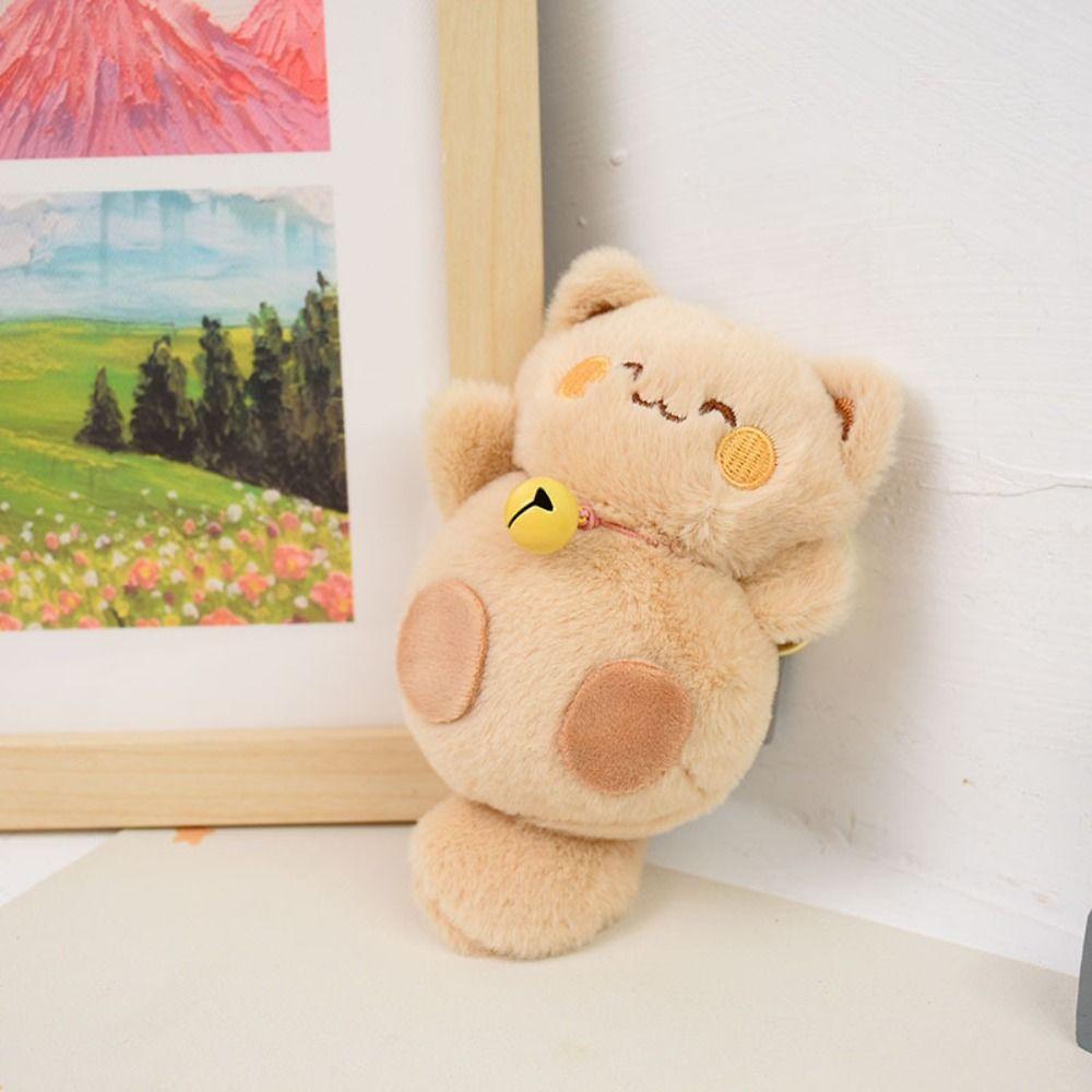 Милый брелок в виде счастливого кота, маленький колокольчик, плюшевый кулон в виде кота, креативные куклы Maneki Neko, декор для рюкзака