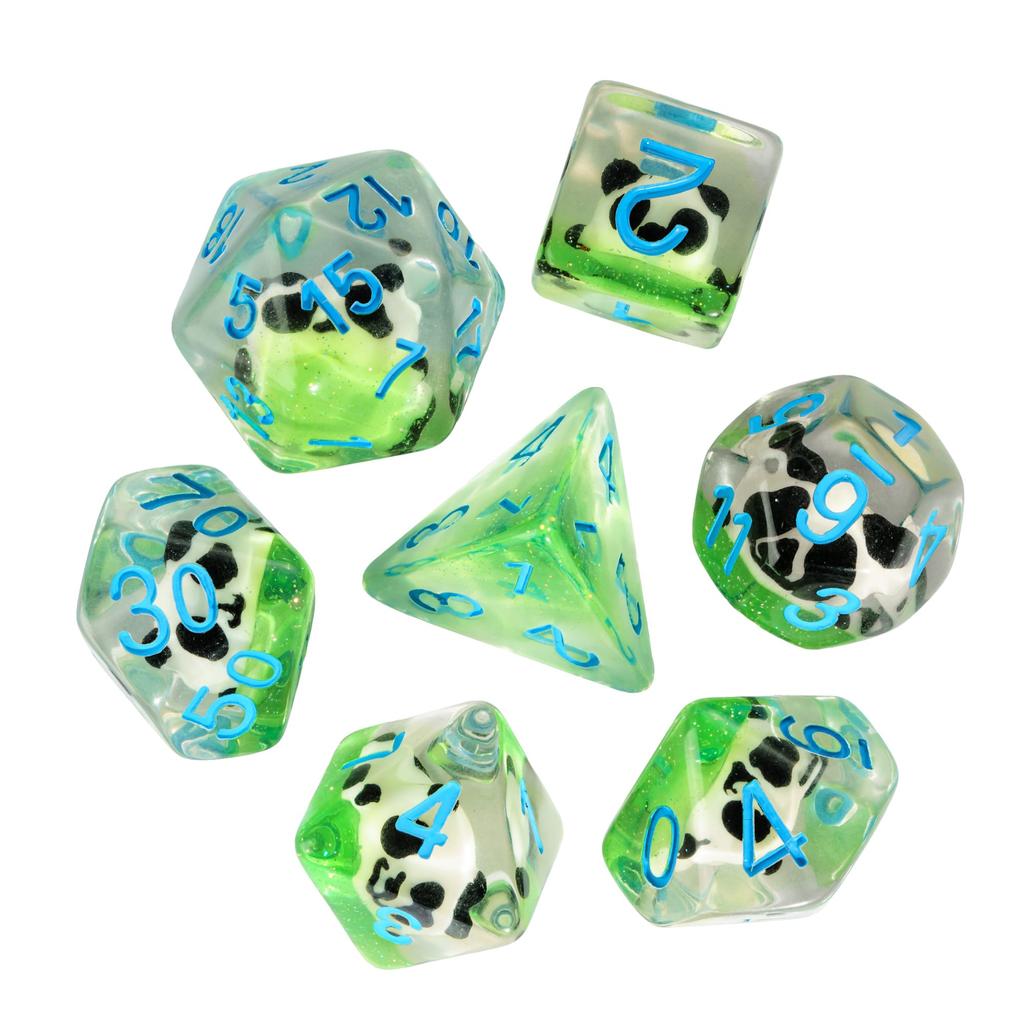 Cusdie Милые Животные Набор Кубиков DnD Из Смолы D4 D6 D8 D10 D% D12 D20 Многогранные Кубики для D&D Pathfinder Настольных Ролевых Игр