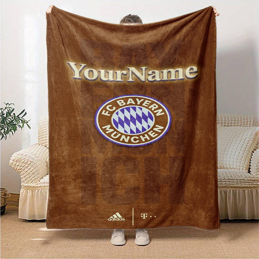 Bayern Munich Customize Text Blanket Multi-purpose Customizable Blanket Soft & Cozy Throw For Sofa Office Home Decor Bedding Ideal for All Seasons