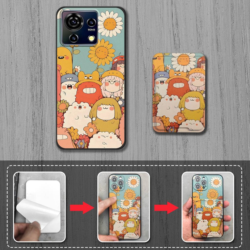 Чехол для телефона из ТПУ со слотом для карты для ZTE Blade V50 Vita, водонепроницаемый, защитный, модный дизайн, мультяшный, милый, противоударный, мягкий чехол