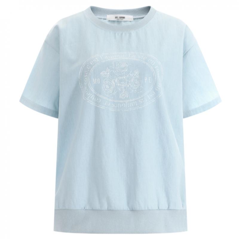 Shop Women Cool Denim 100 CoTTon T shirT Dark Blue By.g Wsh 1453