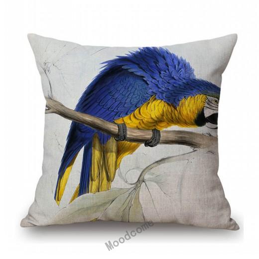 Flamingo Bird Parrots Hand Drawing Illustration Art Cotton Linen Sofa Throw Pillow Case Home Decoration Car Seat Cushion Cover