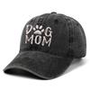 Мужская кепка-панама из чистого хлопка с эффектом потертости и вышивкой "DOGDADDOGMOM" - Бейсболка с широкими полями