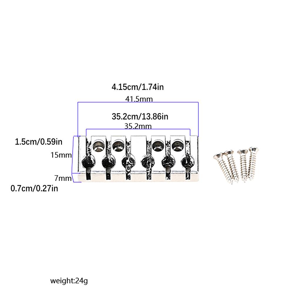 Безголовая Электрогитара Порожек Запчасти Регулируемый Безголовой Электрогитары 6 Струн Цинковый Сплав Замок Блокирующий Порожек С Крепежными Винтами