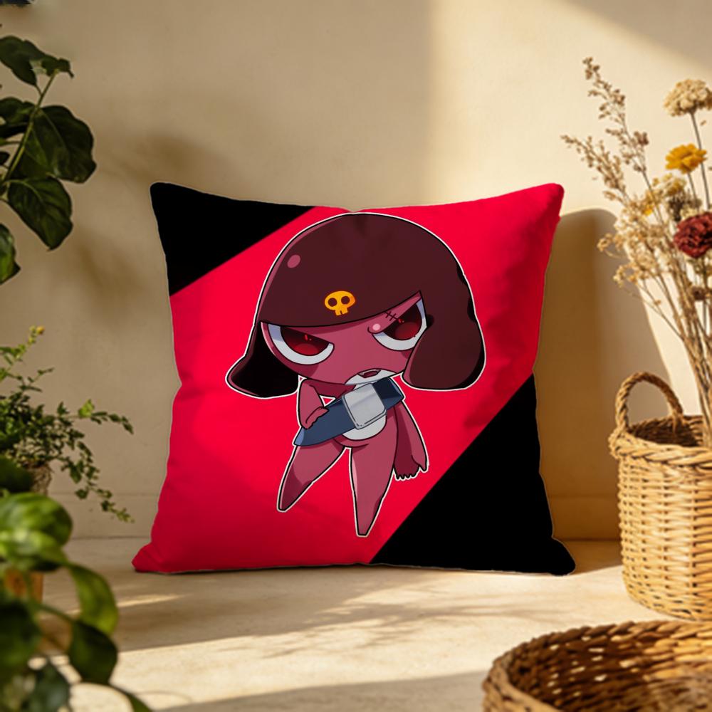 Popular KKeroro Gunsoued Cushion Cover Versatile DoubleSided Pillow Case Fit for Sofa Bed Car Daily Decor
