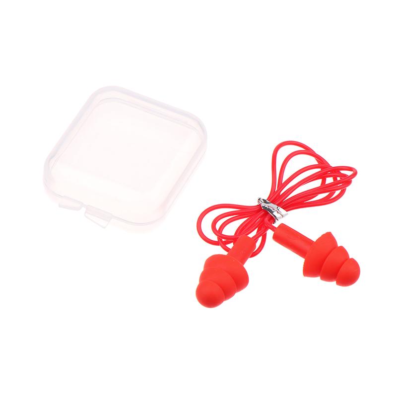 1Pair Soft Silicone Ear Plugs With Rope Water Sports Hearing Protection Noise Reduction Earplugs Swimming Pool Accessories