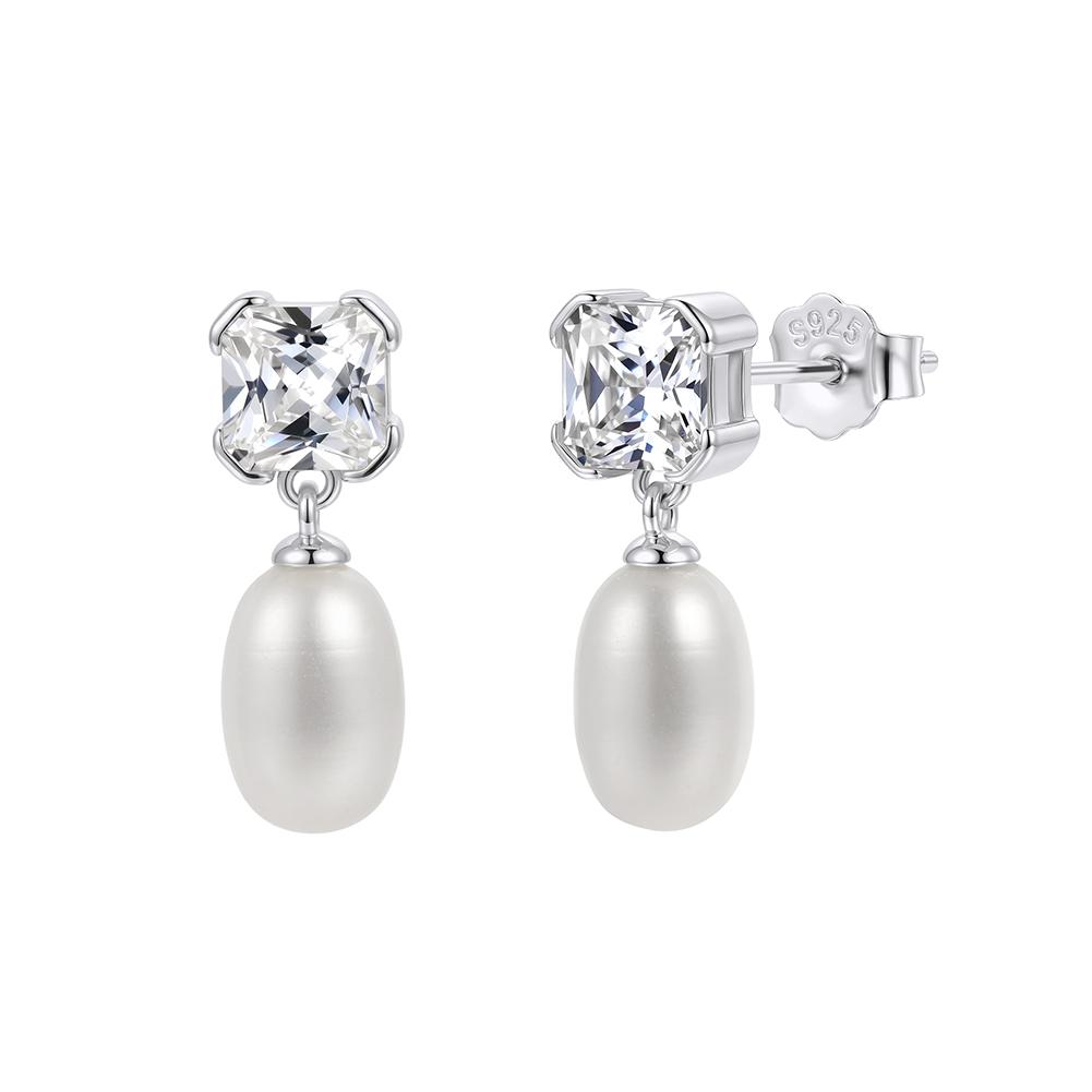 ORSA JEWELS Серьги-подвески из стерлингового серебра 925 пробы с натуральным жемчугом барокко для женщин, модные, милые, элегантные, для вечеринки GPE141