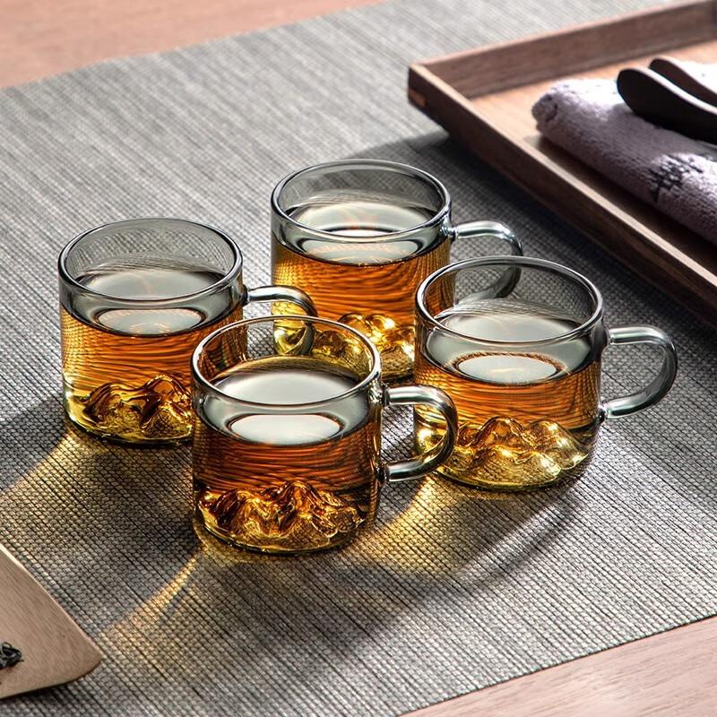 GIANXI Thickened High Temperature Glass Cup High Borosilicate Glass Bottom Guanshan Design With Handle Teacup Kung Fu Tea Set