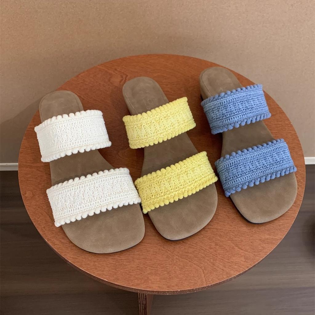 Wedge Heel High Heel Thick Sole Cool Slippers Women's Summer Wear 2025 New with Skirt Bohemian One-word Sandals