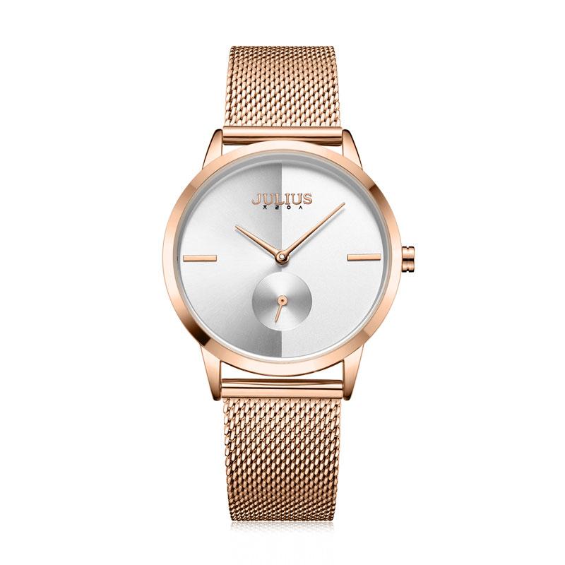 Real Small Function Hand Japan Quartz Mov't Women's Watch Julius Stainless Steel Hours Girl's Birthday Gift Box