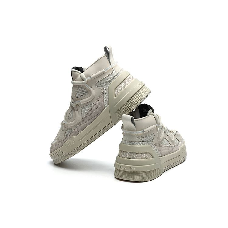 Fila Кеды мужские баскетбольные ретро Heritage Series из сетки и кожи, с круглым носком, средней высоты, цвет «пепельно-серый», F12M141201FLF