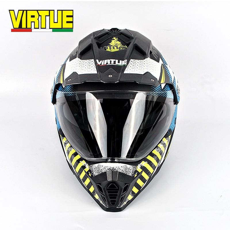 Full Face Motorcycle Helmet Men Women Dual Lens Off-Road Touring ABS Material ECE 22.06 Certified
